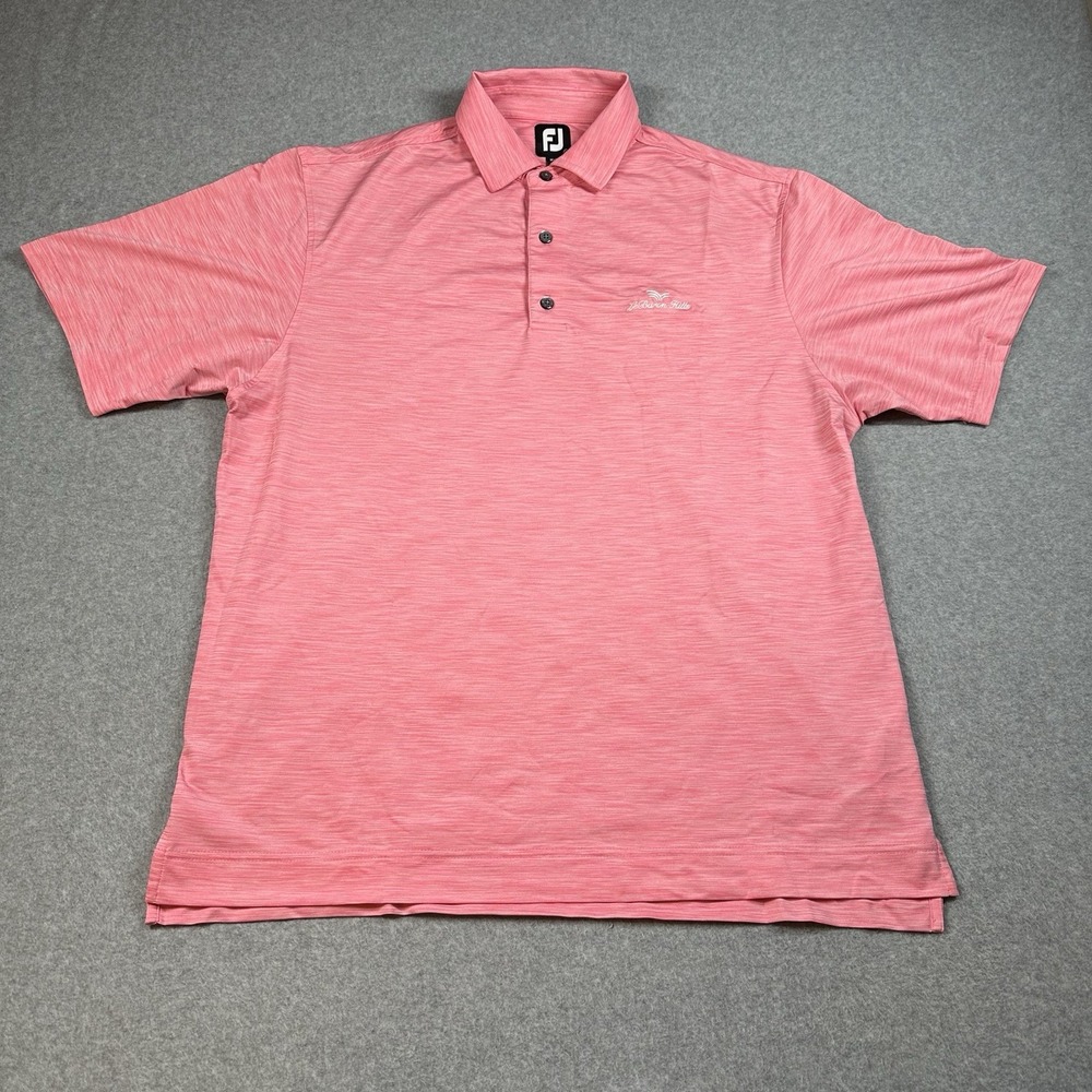 FootJoy Golf Polo Shirt Mens Large Pink Performance Stretch LeBaron Hills